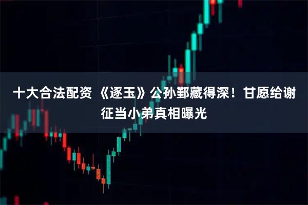 十大合法配资 《逐玉》公孙鄞藏得深！甘愿给谢征当小弟真相曝光